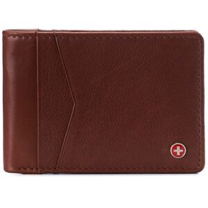 Alpine Swiss Mens Slimfold Wallet RFID Safe Bifold Genuine Leather ID Window